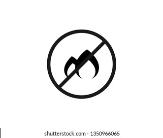 Vector no fire, fire forbidden Icon - Vector 