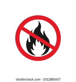 Vector no fire icons symbol red and black