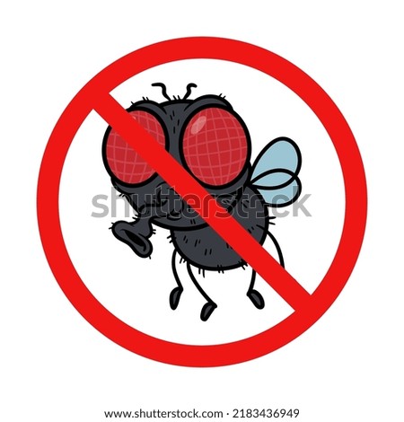 Vector No Flies Sign on White Background