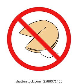 Vector No Fortune Cookie Sign on White Background