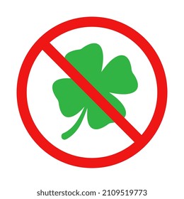 Vector No Four Leaf Clover Sign