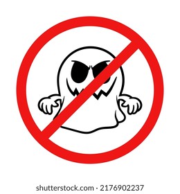 Vector No Ghost Sign on White Background