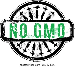 Vector No GMO or Genetically modified organism Rubber stamp with grunge texture for your design. See other rubber stamps in my portfolio.