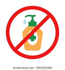 Vector No Hand Sanitizer Sign Illustration