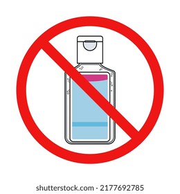 Vektor ohne Hand Sanitizer Zeichen auf weißem Hintergrund