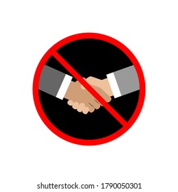 Vector no handshake icon on white background. Flat design illustration