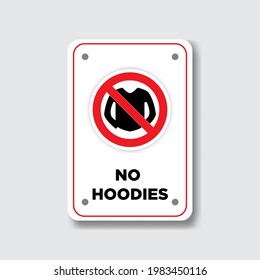 vector no hoodies sign, no hoodies signboard icon