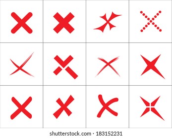 Vector no icons set. Cancel, reject button.
