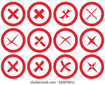 Vector no icons set. Cancel, reject button.
