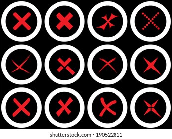 Vector no icons set. Cancel, reject button.