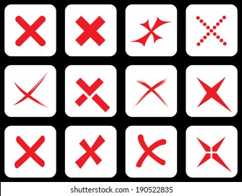 Vector no icons set. Cancel, reject button.