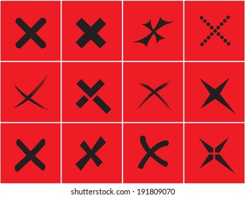 Vector no icons set. Cancel, reject button.