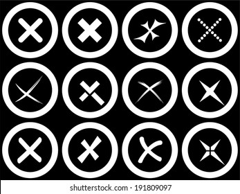 Vector no icons set. Cancel, reject button.