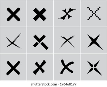 Vector no icons set. Cancel, reject button.