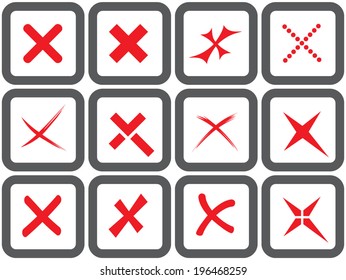 Vector no icons set. Cancel, reject button.