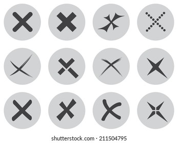 Vector no icons set. Cancel, reject button.