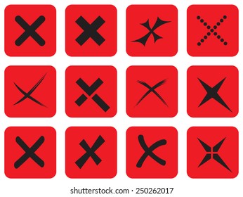 Vector no icons set. Cancel, reject button.