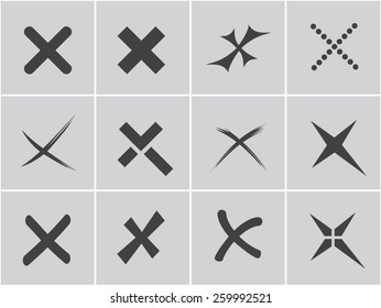 Vector no icons set. Cancel, reject button.