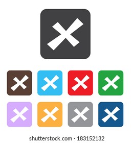 Vector no icons set. Colorful cancel, reject buttons.