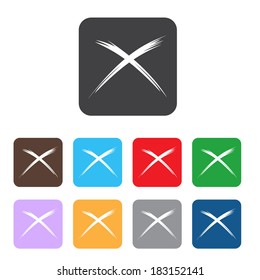 Vector no icons set. Colorful cancel, reject buttons.