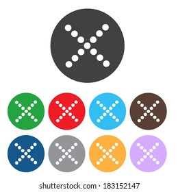 Vector no icons set. Colorful cancel, reject buttons.