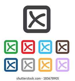 Vector no icons set. Colorful cancel, reject buttons.