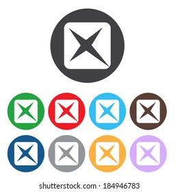 Vector no icons set. Colorful cancel, reject buttons.