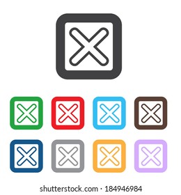 Vector no icons set. Colorful cancel, reject buttons.