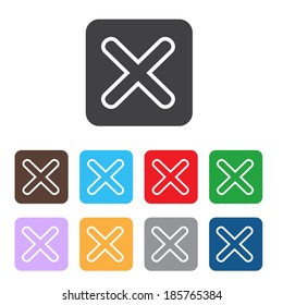 Vector no icons set. Colorful cancel, reject buttons.