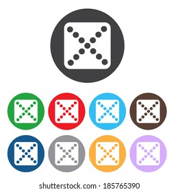 Vector no icons set. Colorful cancel, reject buttons.
