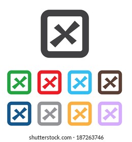 Vector no icons set. Colorful cancel, reject buttons.