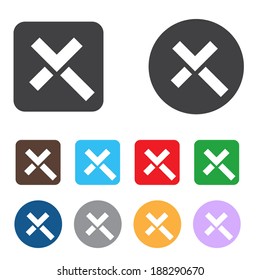Vector no icons set. Colorful cancel, reject buttons.