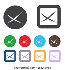 Vector no icons set. Colorful cancel, reject buttons.