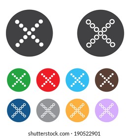 Vector no icons set. Colorful cancel, reject buttons.
