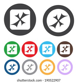 Vector no icons set. Colorful cancel, reject buttons.