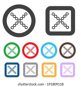 Vector no icons set. Colorful cancel, reject buttons.