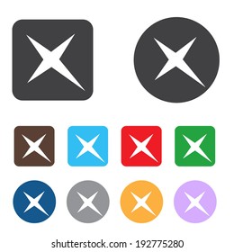 Vector no icons set. Colorful cancel, reject buttons.