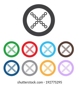Vector no icons set. Colorful cancel, reject buttons.