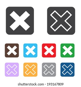 Vector no icons set. Colorful cancel, reject buttons.