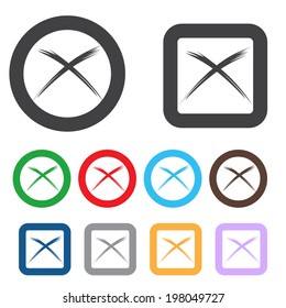 Vector no icons set. Colorful cancel, reject buttons.