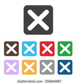 Vector no icons set. Colorful cancel, reject buttons.