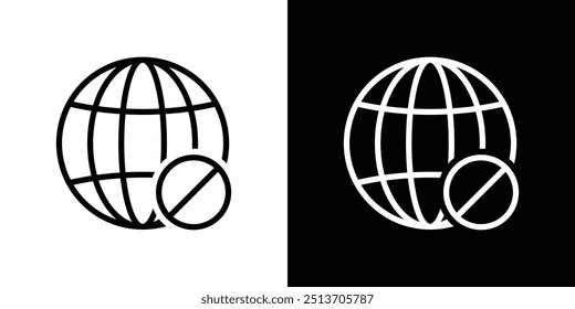 Ícone de vetor sem acesso à Internet. Nenhum Símbolo de Ícone de Conexão com a Internet. Ícone Offline