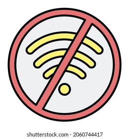 Vector No Internet Filled Outline Icon Design
