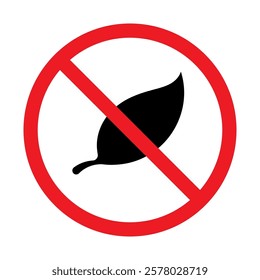 Vector No Leaf Sign on White Background