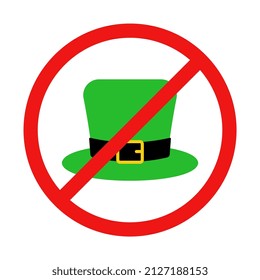 Vector No Leprechaun Hat on White Background
