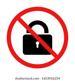 Vector No Lock Illustration Sign