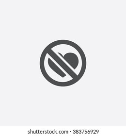 Vector no love Icon
