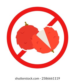 Vector No Lychee Sign on White Background