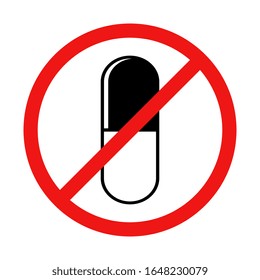 Vector No Medicine or Pill Sign