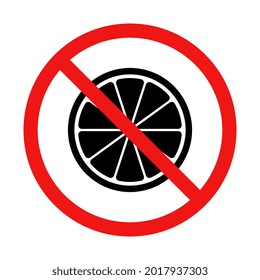 Ilustración de señal de vectores sin naranja o limón